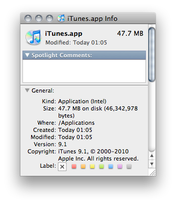 iTunes - cleared architecture